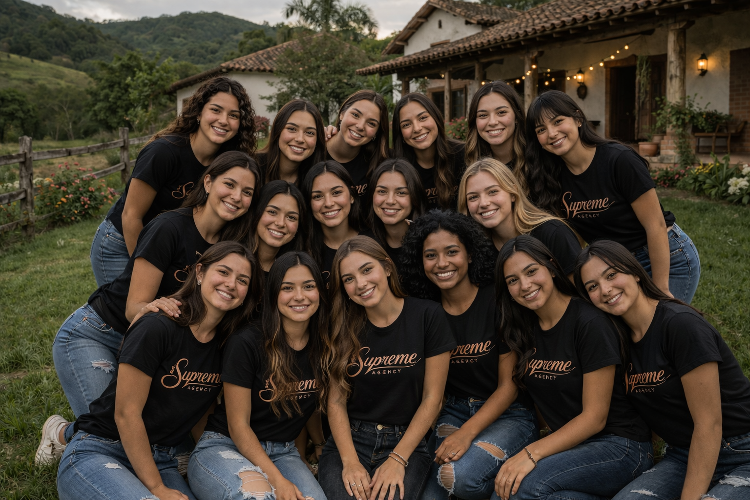 Grupo de mujeres con camiseta Supreme Agency